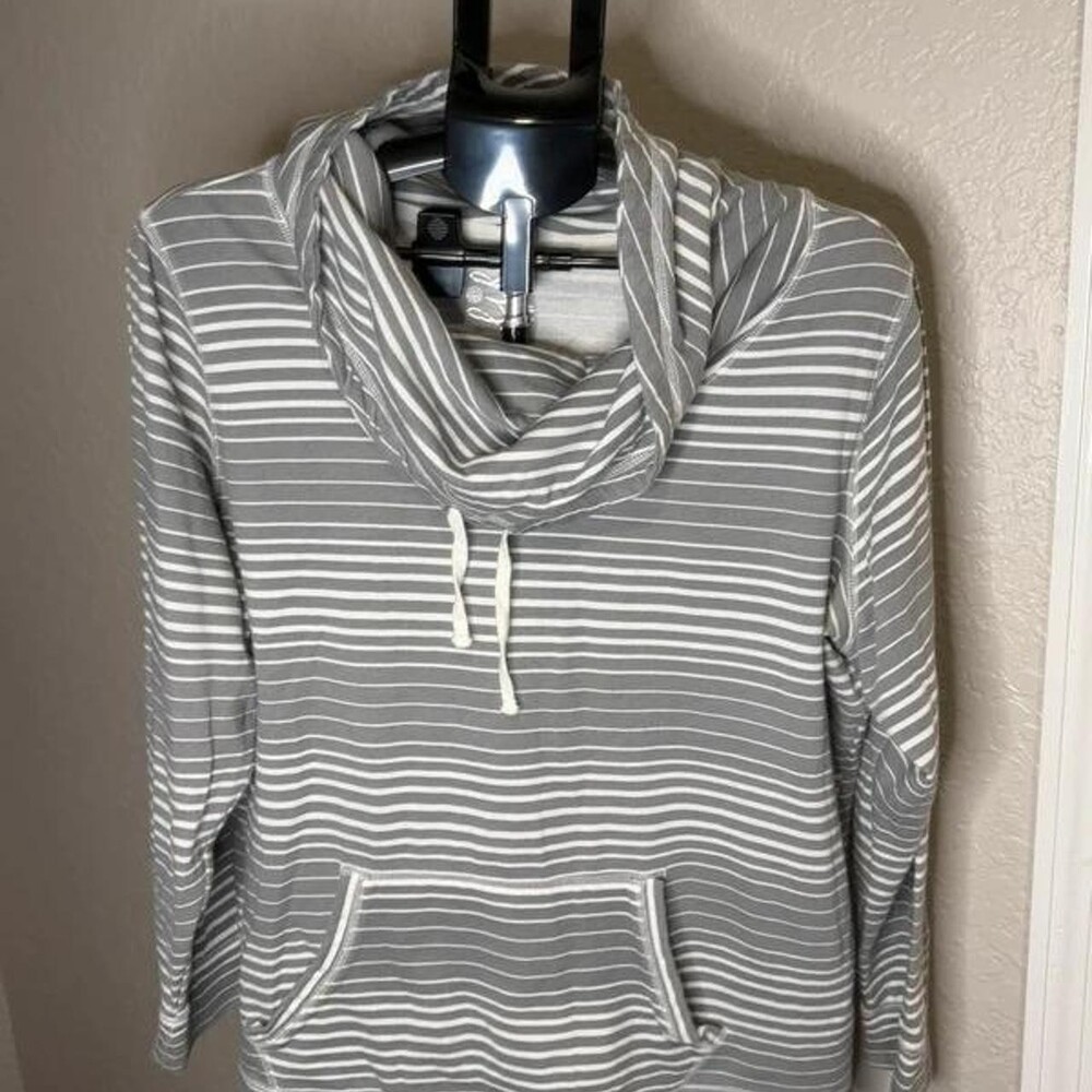 Made for Life Striped Cowl Neck Pullover Sweatshirt - Size XL